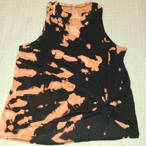Custom bleach splatter tank top.